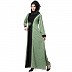 Polka dotted layered abaya- Green-Black Polka dotted layered abaya- Green-Black